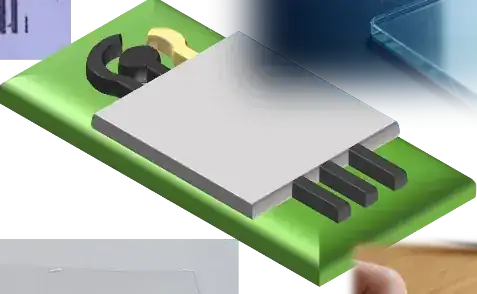 Render of the reader's printed circuit board with the sensor interface.